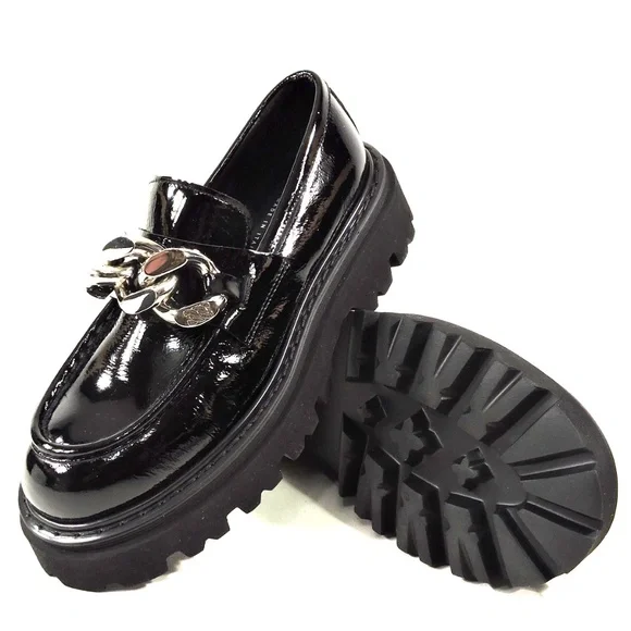 CASADEI 🇮🇹 WOMENS BLACK PATENT LEATHER COMFORT LOAFERS - Picture 6 of 7